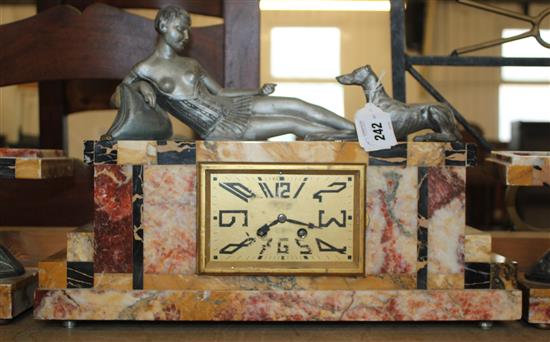 Deco marble clock set